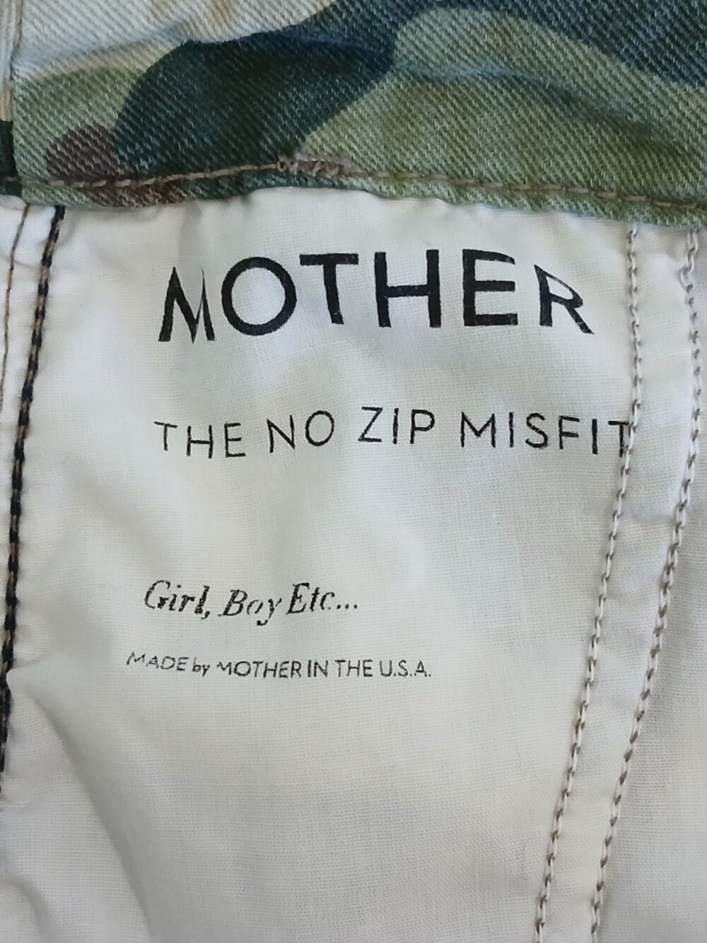 *New* Mother The No Zip MIsfit Camo Jogger Pants Girl, Boy, Etc. Size 25 - Picture 8 of 10